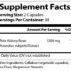 A label for a White Kidney Bean (Carb Block) supplement.