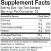 A label showing the ingredients of Collagen Type 1 & 3 Grass Fed 350g – 35 servings.