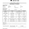 Vacore BCAA Grape nutrition certificate of analysis template.