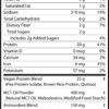 A nutrition label for Protein Vegan.