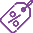 A Small Discount Tag in Purple on a Transparent Background
